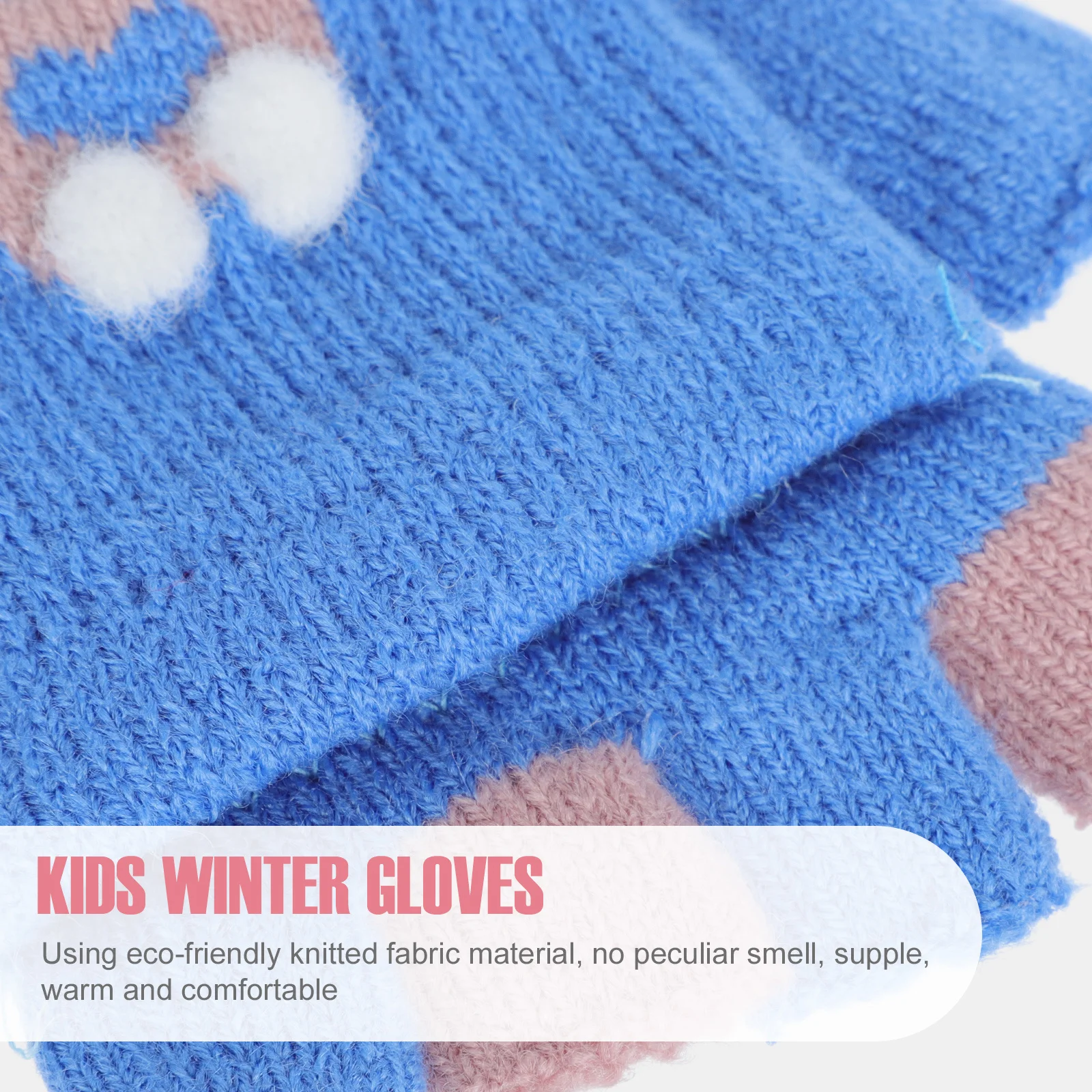 

3Pairs Kid Knitted Warm Gloves Half Finger Anti-Slip Cover for Children Winter Outdoor Indoor Non-Skid Writing Comfortable Use