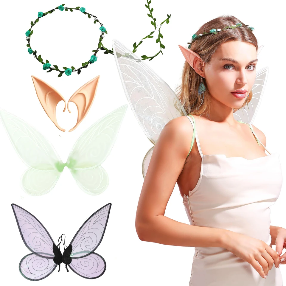 Halloween Fairy Wings For Adult Elf Ears Fairy Floral  display picture 2