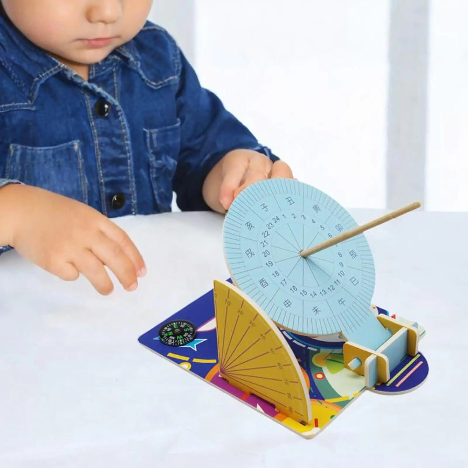 DIY Sundial Kit 3D Puzzle Children Kids Desk Ornament Clock Scientific Model