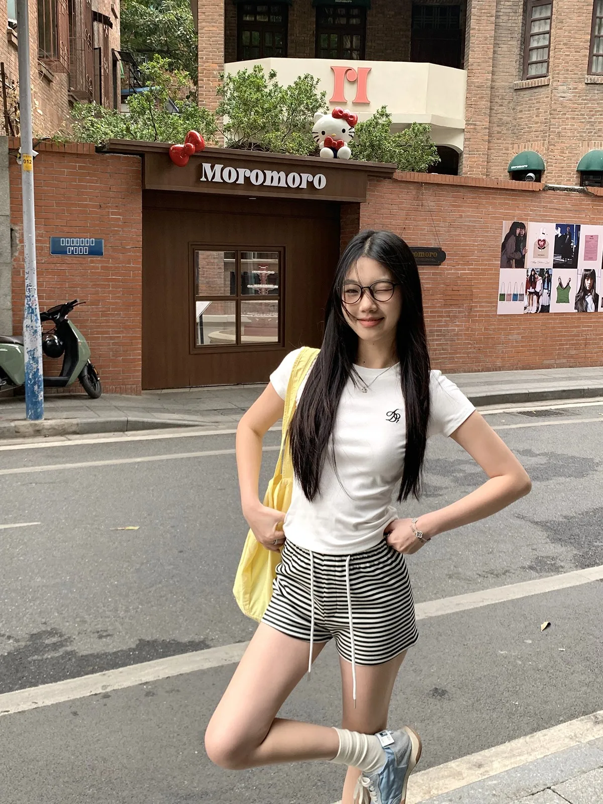 

Брюки Chi с высокой талией, А-силуэт, повседневные, в полоску, верхняя одежда, лето 2025, новинка, универсальные, утягивающие, корейский стиль