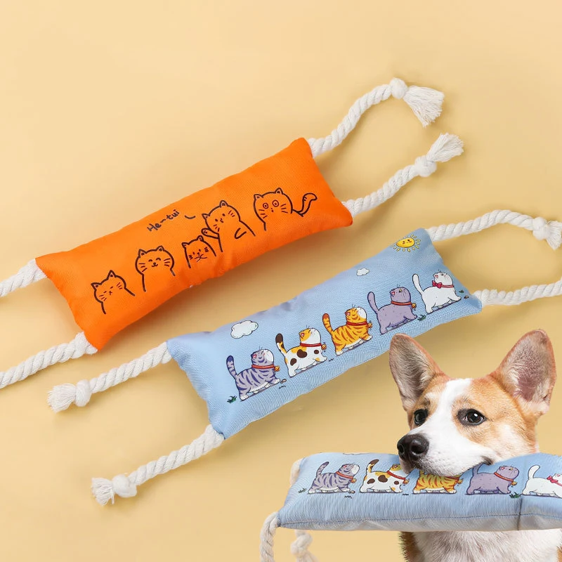 

Puppy Chew Rope Knot Toy Durable Pet Interactive Play Cleaning Teeth Chewing Squeaky Toy Colorful Small Dog Training Tug Toys