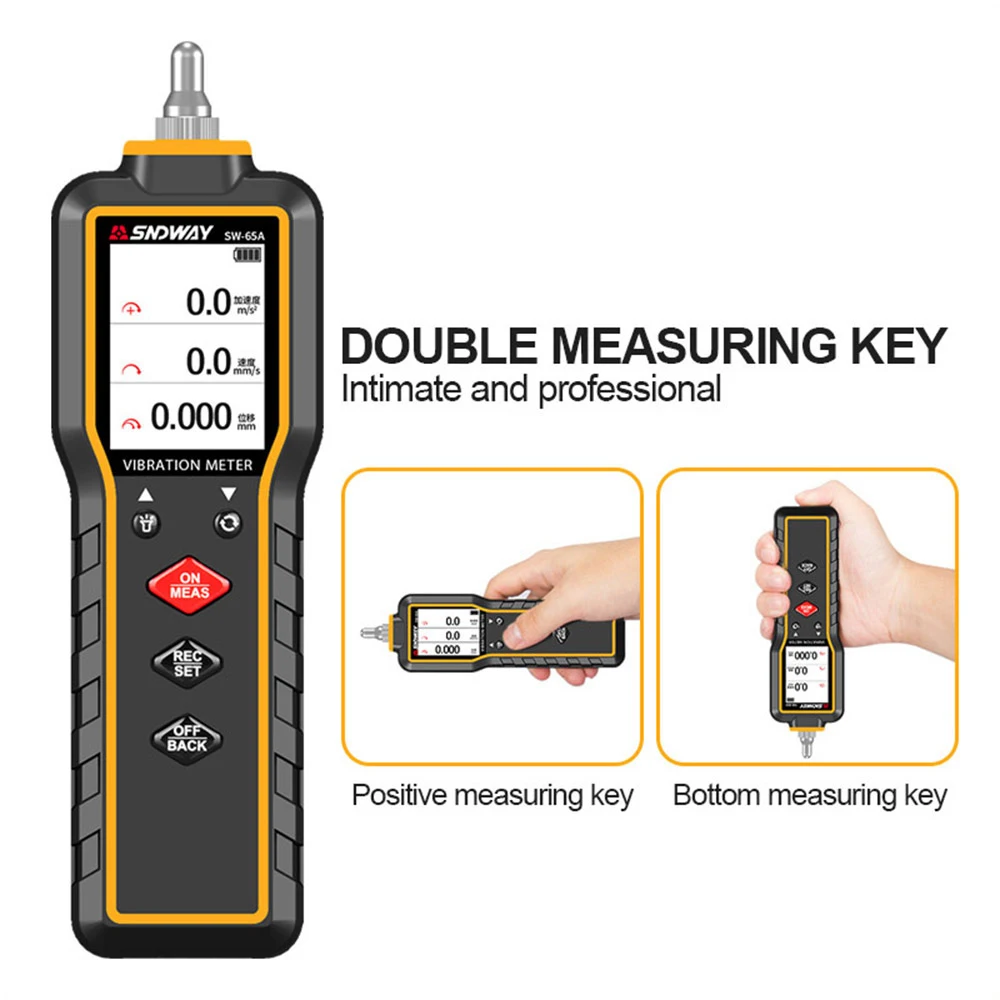 SNDWAY Vibration Meter 3 canali Digital Vibration Analyzer generatore motore pompa centrifuga motore elettrico vibrometro SW-65A