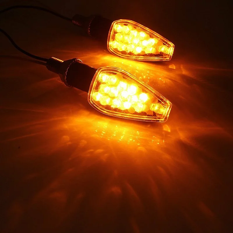 2pcs LED Turn Signal Light Motorcycle Mini Universal Led Motorbike Lampe Amber Blinker LED Indicators Light intermitentes moto