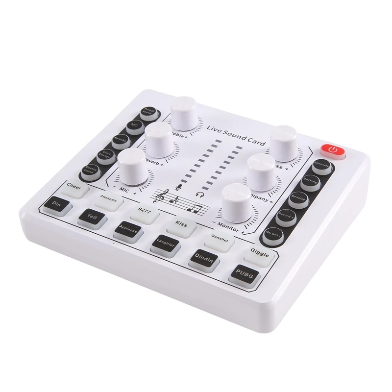 1 PCS M8 Audio Interface Podcast Equipment Caster White Plastic Portable Podcast Production Studio With Premium Mic Preamp