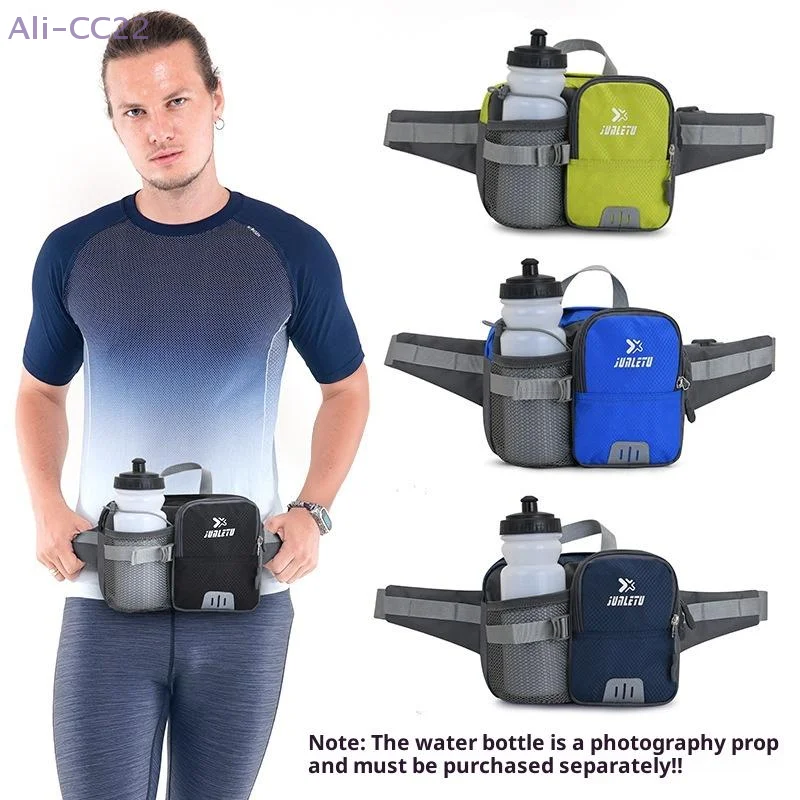 

{MX} Adjustable Fanny Pack With Bottle Holder Multifunctional Hip Bum Phone Bag Zipper Pocket For Outdoor Hiking Running Cycling