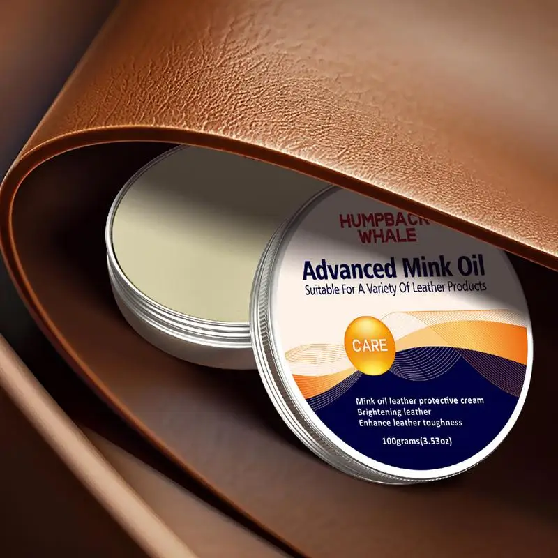 50g/100g Mink Oil Leather Maintenance Cream Waterproof Leather Boot Conditioner Saddle Oil Leather Care Softener Dirt Remover