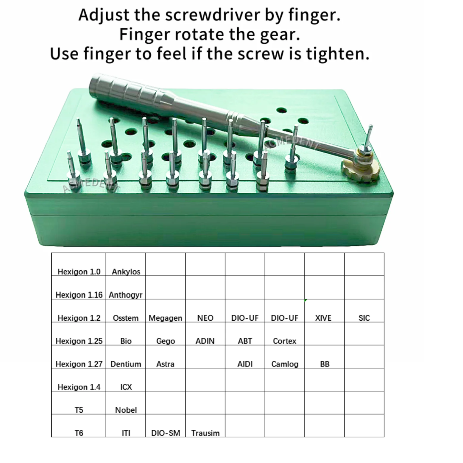

Dental Finger Ratchet Screwdriver ITI Nobel ANT HEX DEN BB Driver 16Pcs Implant