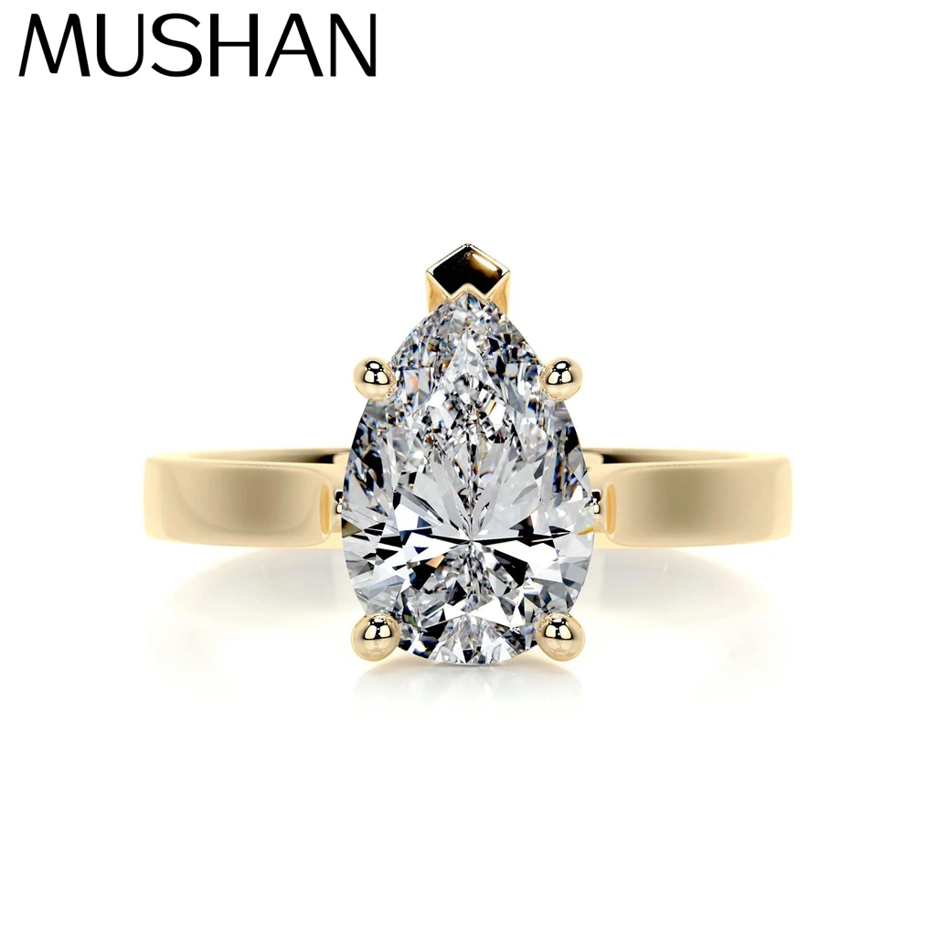 

MUSHAN Custom Jewelry 925 Sterling Silver Ring Moissanite D Color VVS1 Designer Handcrafted Sparkling Rings Diamond Accessories