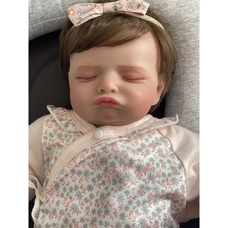 

48cm Reborn Doll Rosalie Cotton Body with Rooted Hair Lifelike 3D Skin Painting High Quality for Children