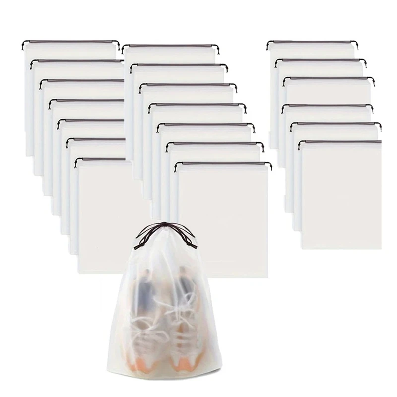 透明プラスチック製収納バッグ,20個,ポータブル,靴,ロープ,雑貨,防水,旅行用