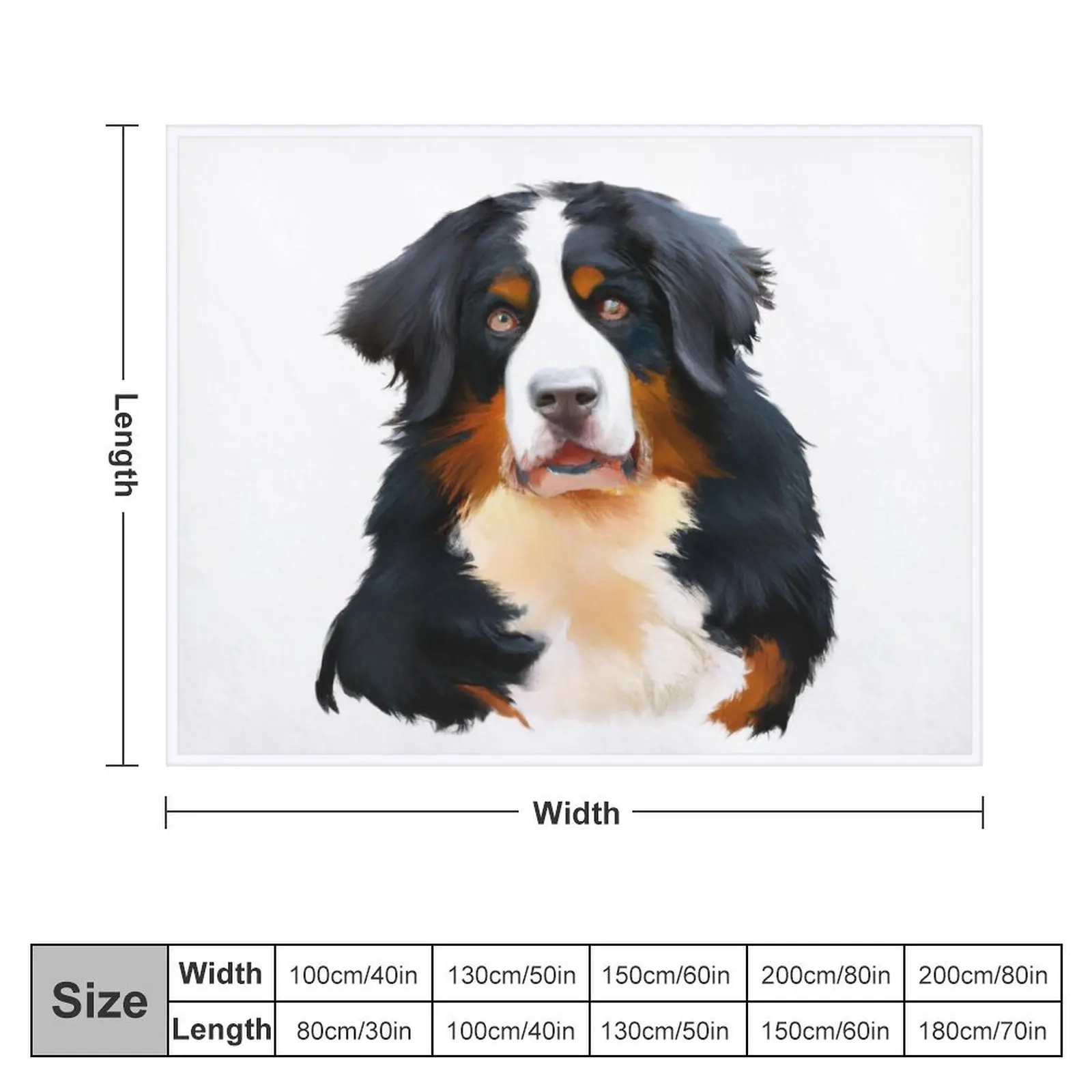 Cute Bernese Mountain Dog Drawing Throw Blanket Custom Luxury Comforter Blankets