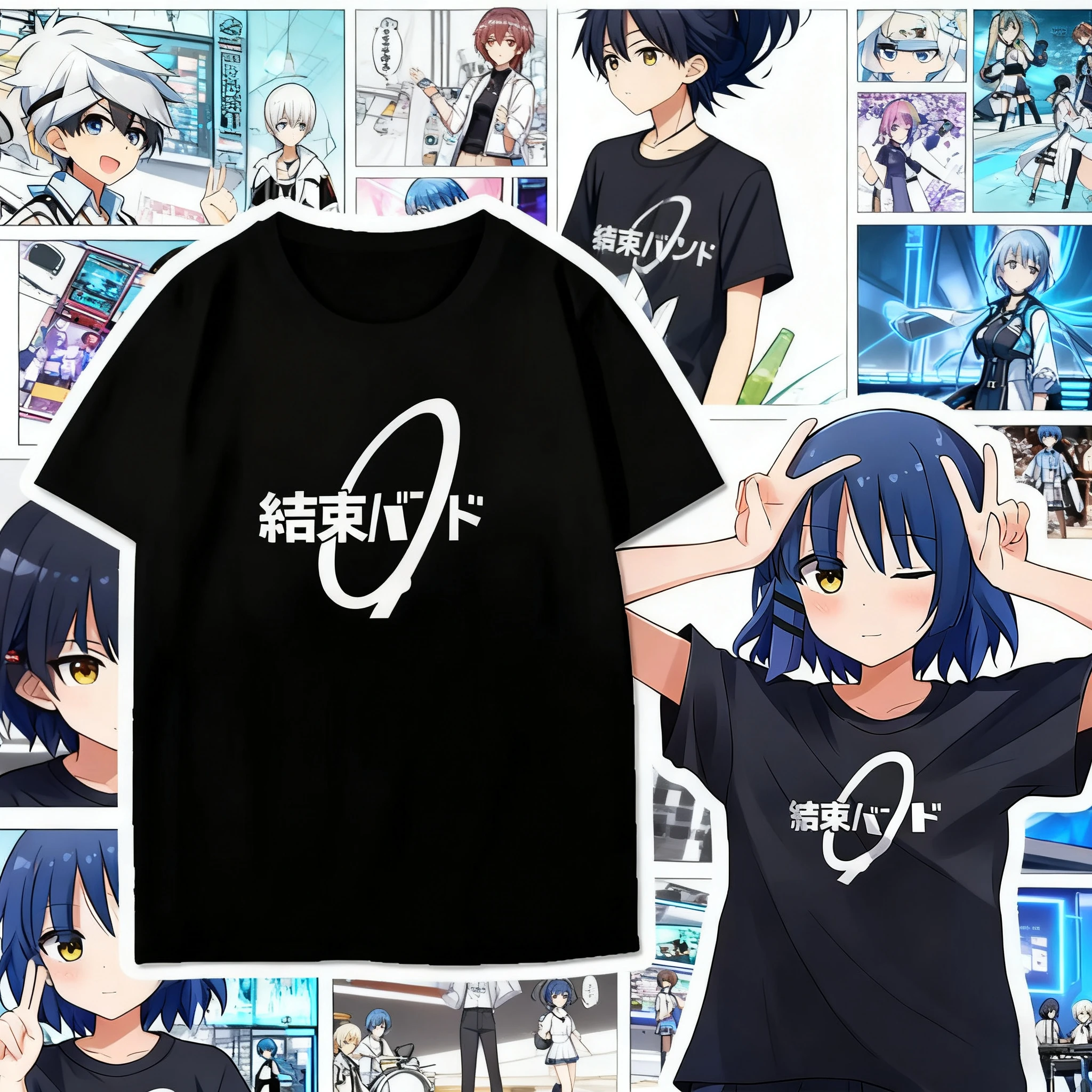 2025 nueva camiseta de manga corta con cuello redondo para hombre Anime BOCCHI THE ROCK Kessoku Band estampado gráfico Casual algodón música Top de moda
