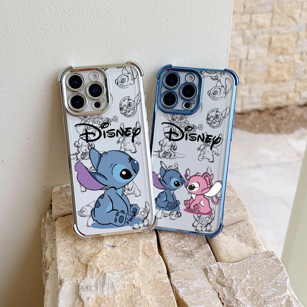 Cartoon S-StitchS A-AngelS Phone Case For Oppo Reno12 Reno11 Reno10 Reno8 Reno7 Reno6 5 Pro Plus 5G Shockproof Clear Armor Cover