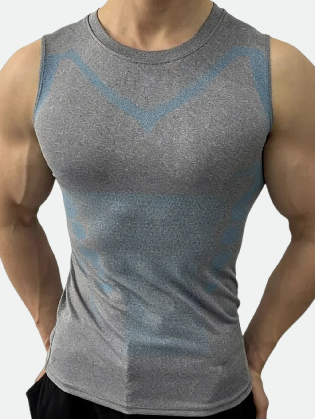 Men's Breathable Sleeveless Compression Tank Top Athletic Workout Shirt for Gym Fitness Training Comfortable Corset Top