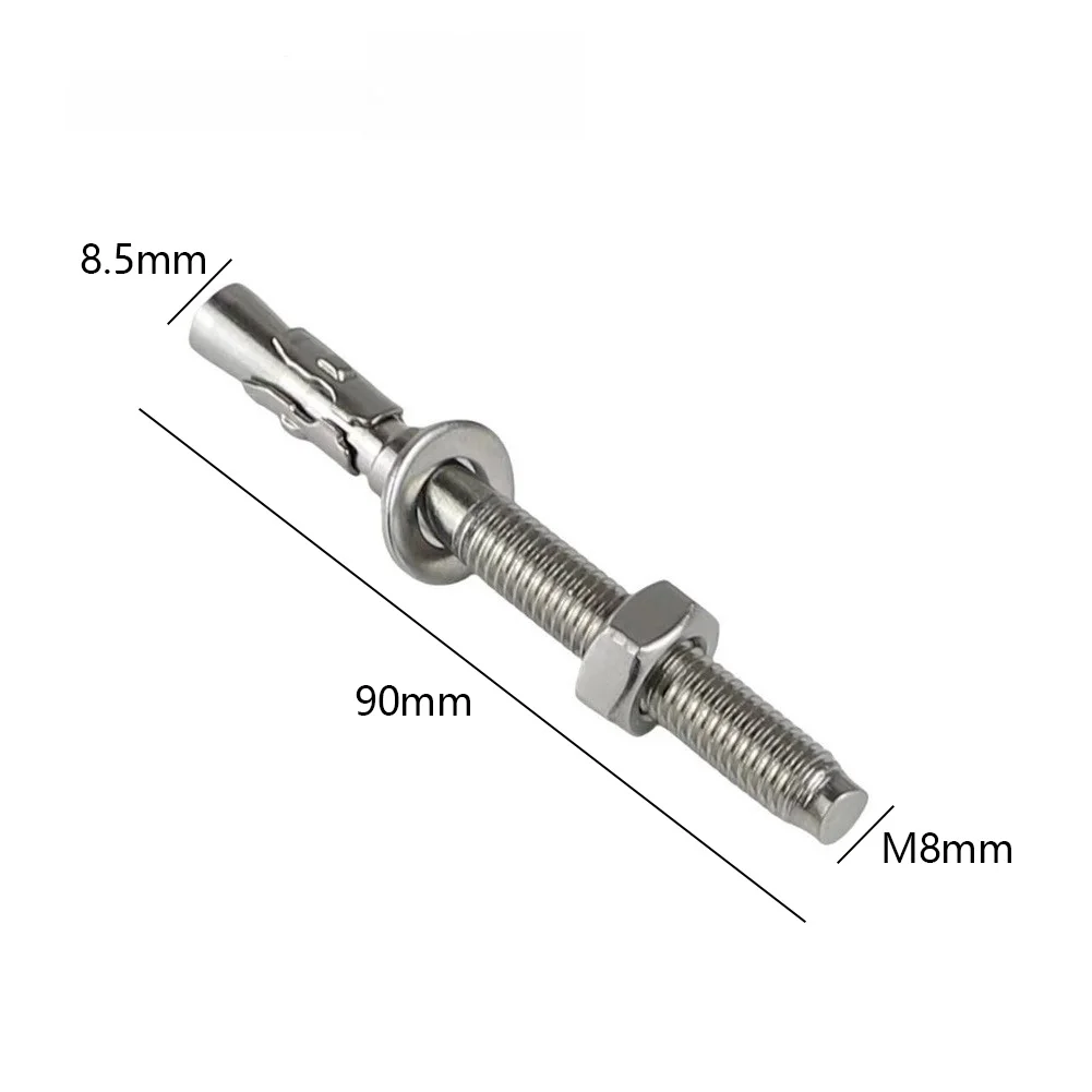10Pcs 304 Stainless Steel Concrete Expansion Pin Bolt Wall Fixing Fastener Cement Base Construction Mounting Hardware Accessory