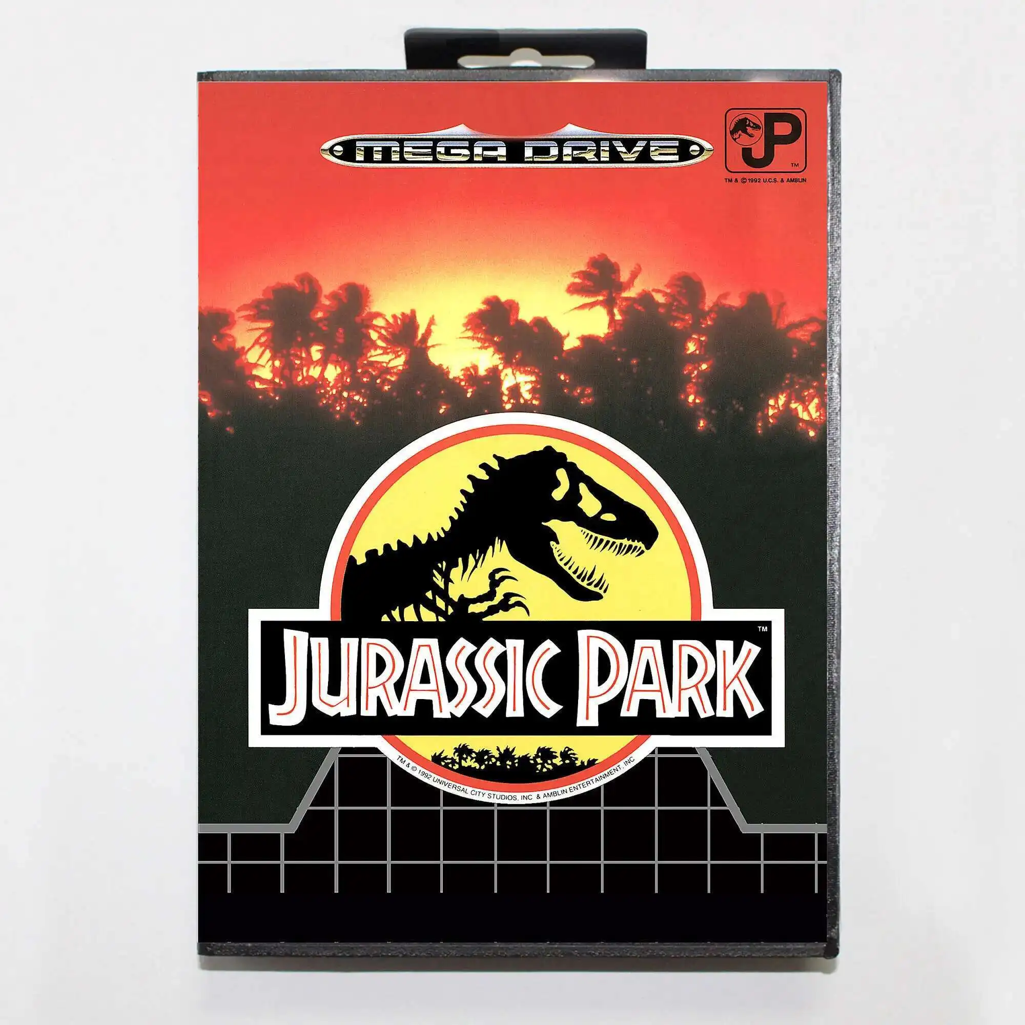 بطاقة ألعاب Jurassic Park MD مع صندوق EUR لنظام Sega Megadrive Genesis 16 بت