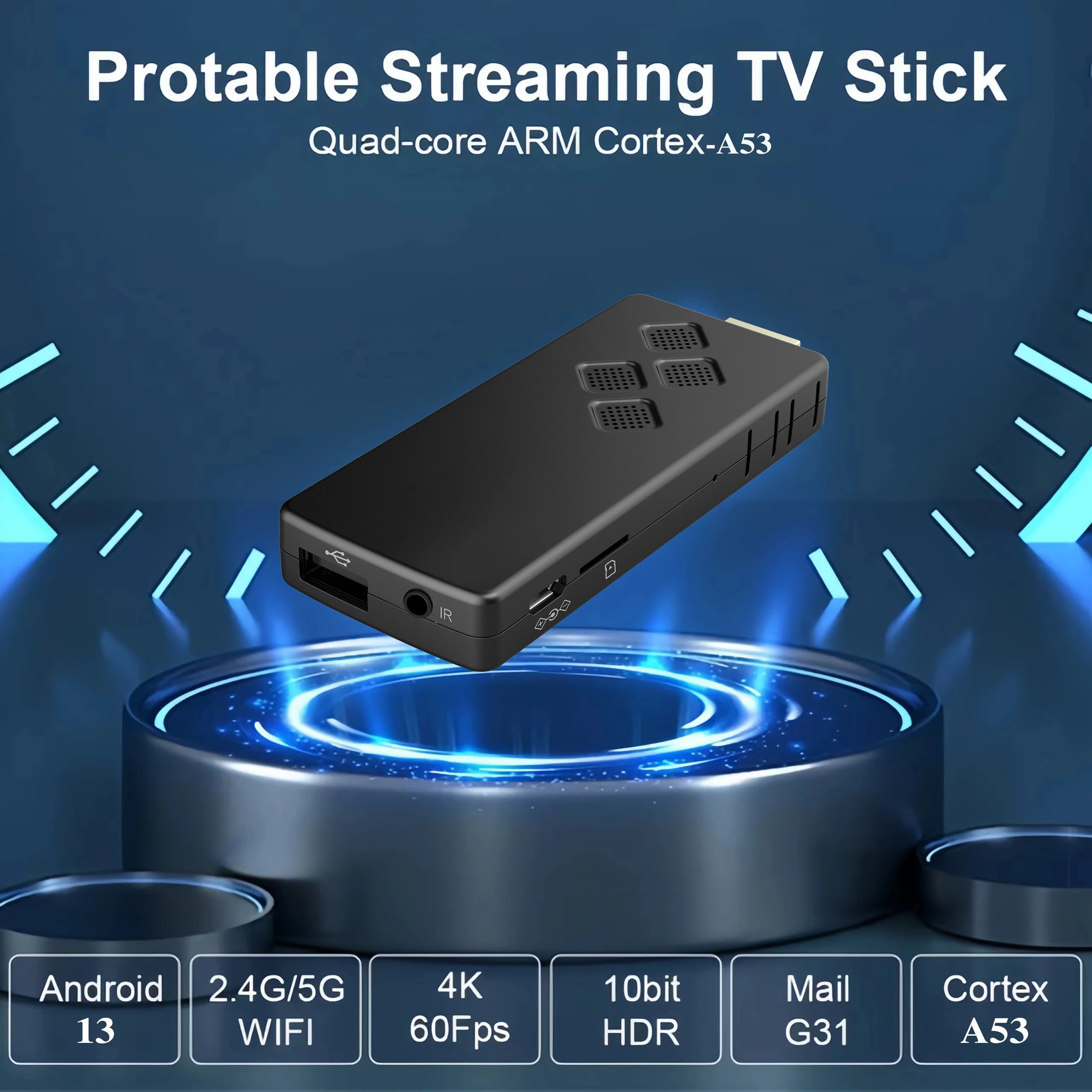 2024 Q2 2 GB 16 GB Android13 4K HDR Smart TV Stick Allwinner H313 2.4G5.8G Dual WIFI BT5.0 Youtube Home Theatre Streaming TV Stick