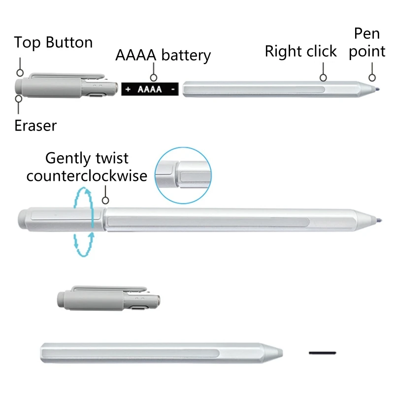 

Touch Pen BT-compatible Pen for Microsoft Surface 3 4 / 3 / Book Spare Part Rejection