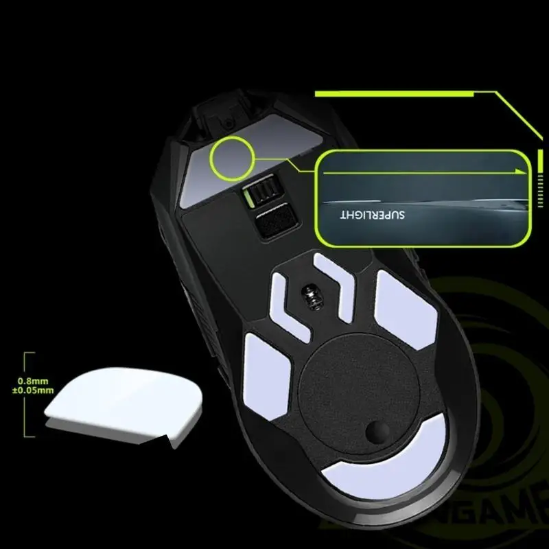 652F 2Set Mouse Skates Feet Pads Mouse Feet Sticker for G903 LIGHTSPEED Mouse Rounded Curved Edges Mouse Feet