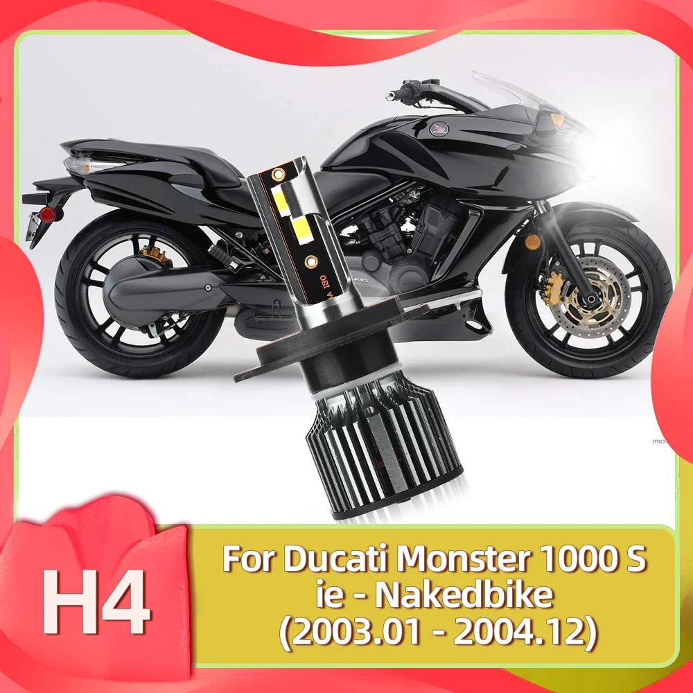 Motorcycle Headlight LED Bulb 7500LM H4 Hi/Lo Beam 12V Motor Front Headlamp For Ducati Monster 1000 S ie - Nakedbike 2003 2004