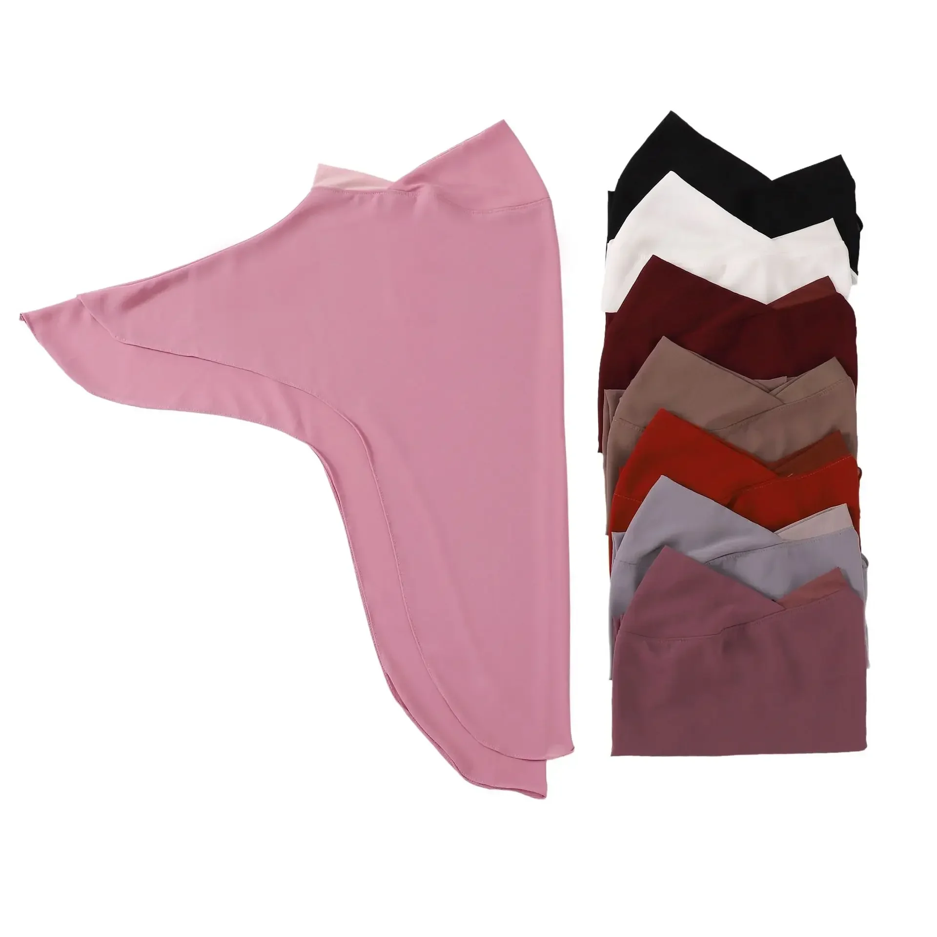 

Двухслойный хиджаб для мусульманок, готовый к ношению, тюрбан, исламский головной платок, мгновенный платок, никаб для Рамадана.