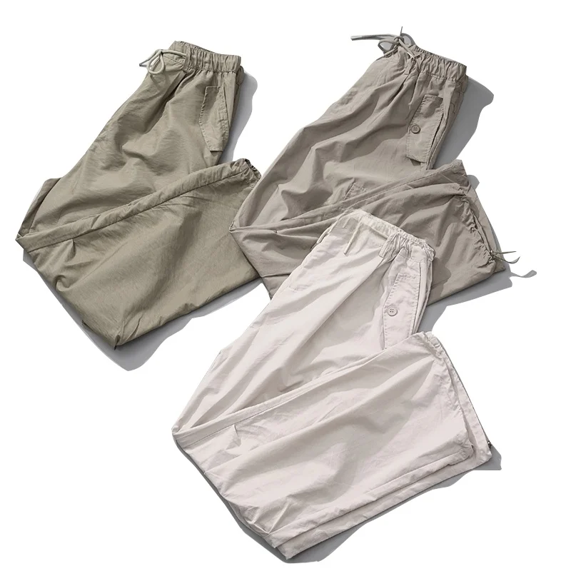 

American Retro Trendy Brand Japanese Workwear Large ket Straight Leg Pants Men's Youth Ci Versatile Wide Leg Long Trousers