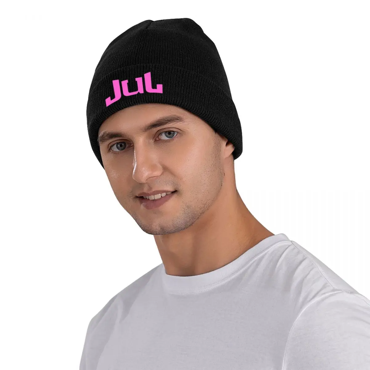 Jul Sign Beanie Hats Popular Logo Cute Caps Female Male Kpop Knitted Hat Winter Printed Elastic Beanie Hat