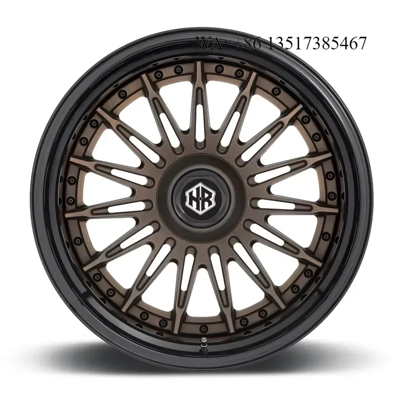New HRW Forged Concave Aluminum Alloy Wheels Multi Spoke Carbon Fiber 8J Width 5x4.5 Lug Pattern Silver Finish