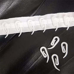 100pcs/Set Curtain Hanging Hooks Ring Window Curtain Hanger Hooks White Plastic Curtain Hook For Car Home Office Curtain