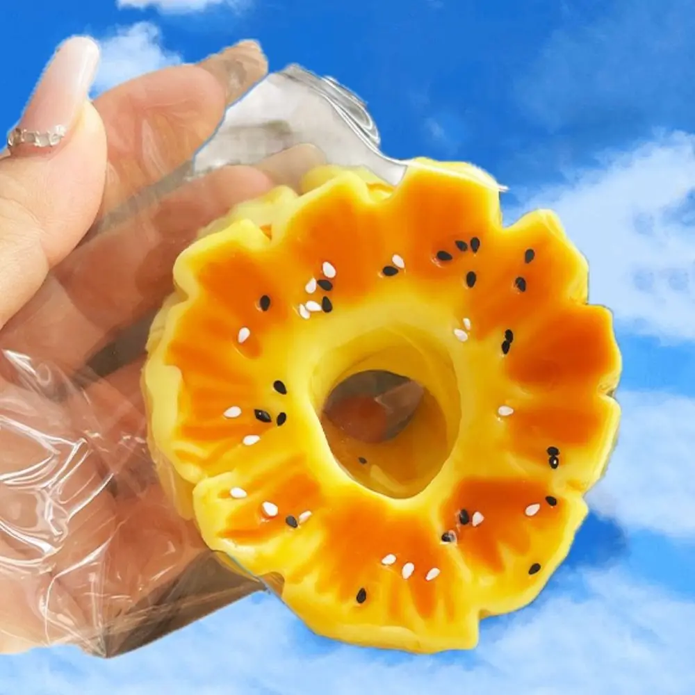 Jouet à Presser en Forme de Gâteau d'Ananas en Silicone, Jeu Doux à Rebond Lent, Mignon, Sensoriel, Cadeau pour Enfant, TPR