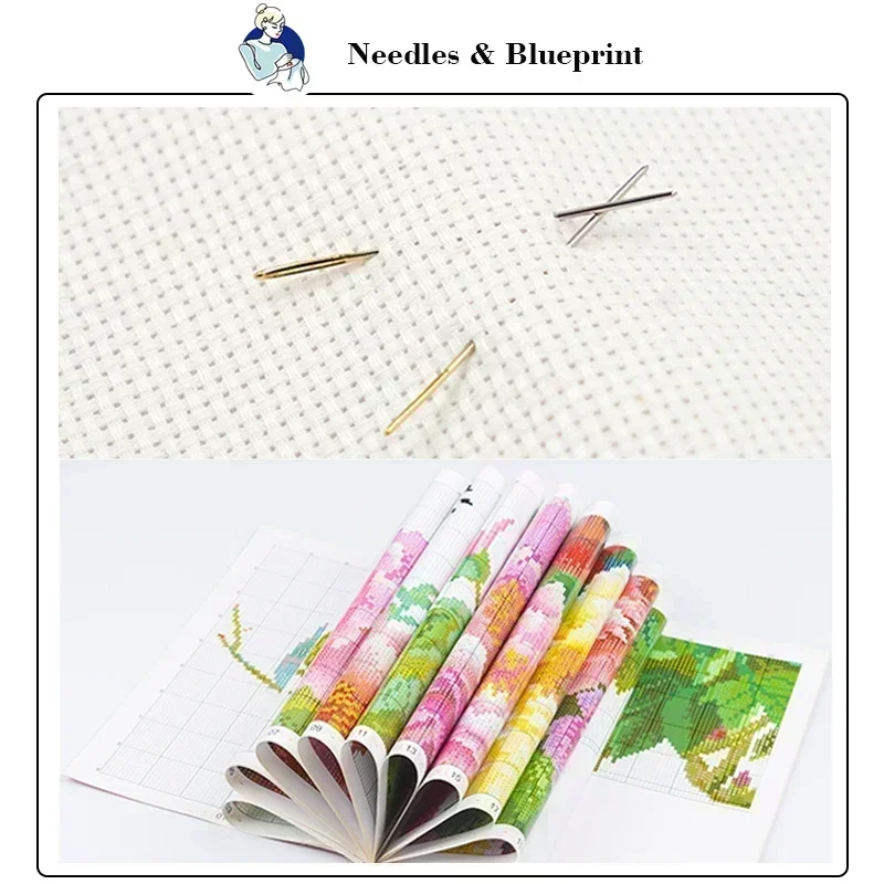 Joy Sunday 크로스 스티치 키트, 코펜하겐 HD 패턴, Aida 16, 14, 11CT 카운트 프린트 캔버스, DIY 수공예, 홈 데코