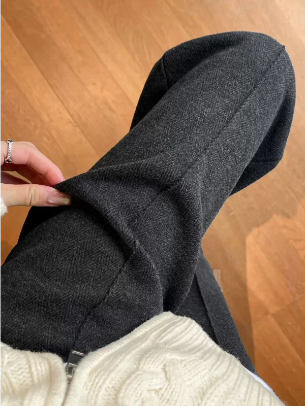 

Широкие брюки на флисовой подкладке, женские повседневные шерстяные брюки, прямые брюки приталенного кроя, удобные брюки с высокой талией из смесового полиэстера