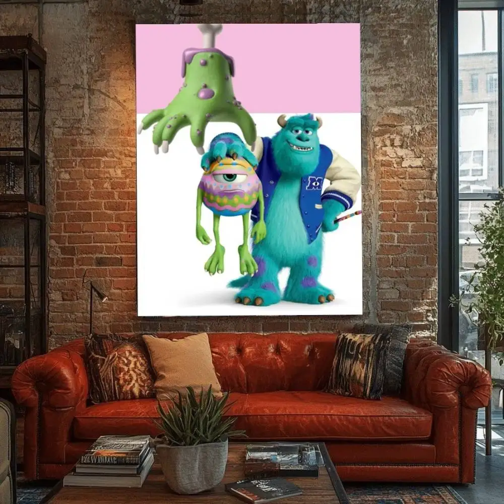 1PC M-Monsters I-Inc. Movie Cartoon poster Self-adhesive Art Waterproof Paper Sticker Coffee House Bar Room Wall Decor view 3
