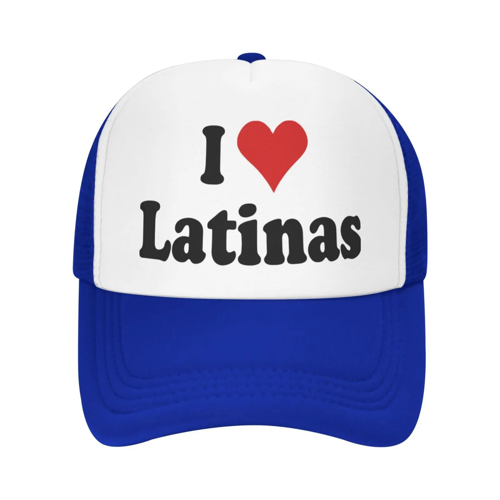 I Heart Hot Latinas I Love Hot Latinas Gift Unisex Baseball Cap Men Women Dad Hat Adjustable Mesh Cap Cool Summer Hats Blue