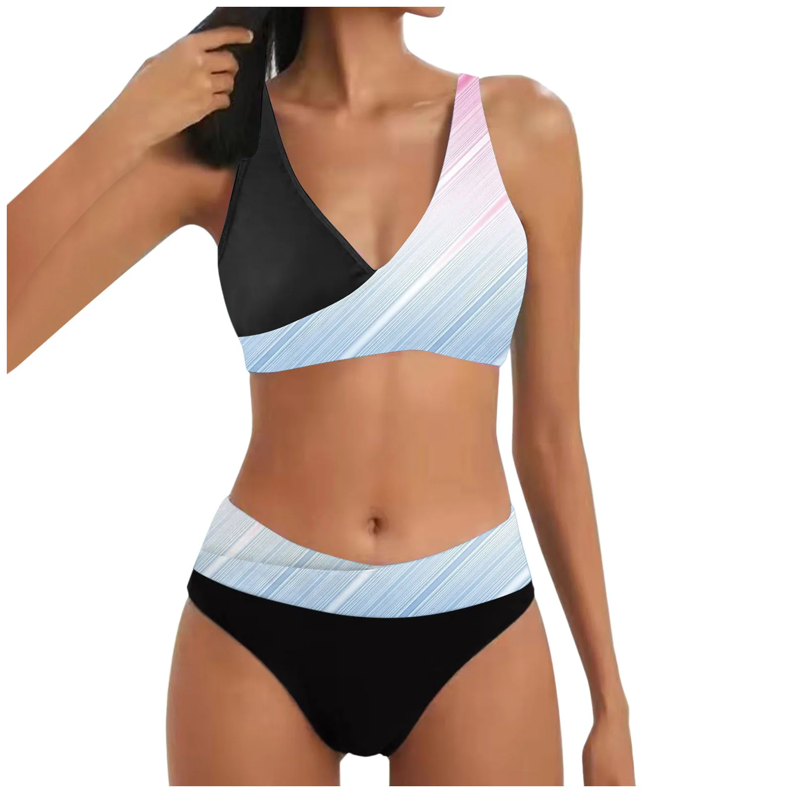 

Women's Bikinis 2025 New Split Swimsuit Sexy Printed Brazilian Bikini Set With Removable Chest Pad 2pcs trajes de baño mujer