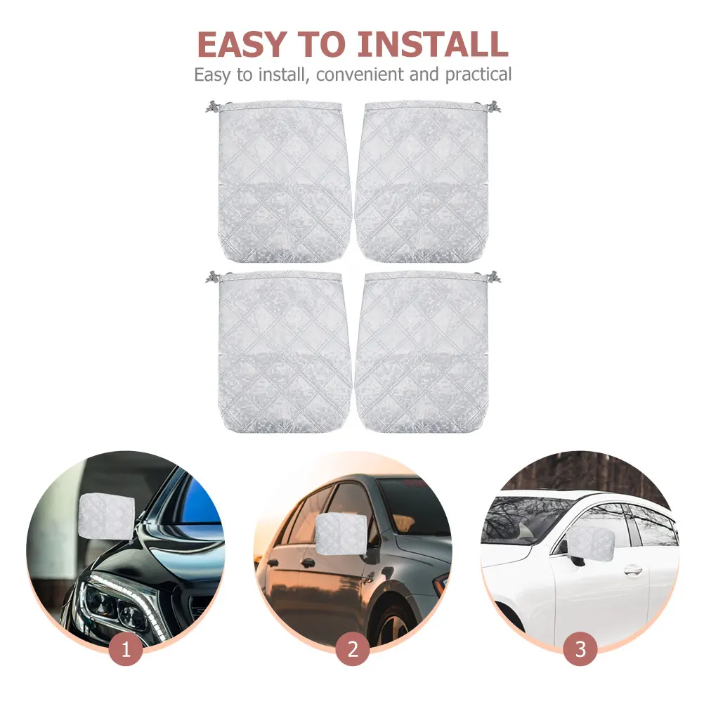 

4pcs Snowproof Car Rearview Cover Waterproof Dustproof Guard For Outdoor Protection Side Mirror Shield Oxford Cloth Auto