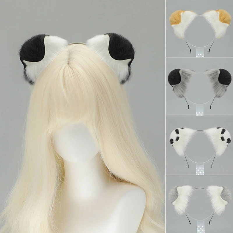 e15f قابلة للتعديل الكلب أذن رأس رأس مرنة الأذنين الشعر ملحق أزياء الشعر زخرفة الشعر لحفل cosplayer ارتداء اليومي