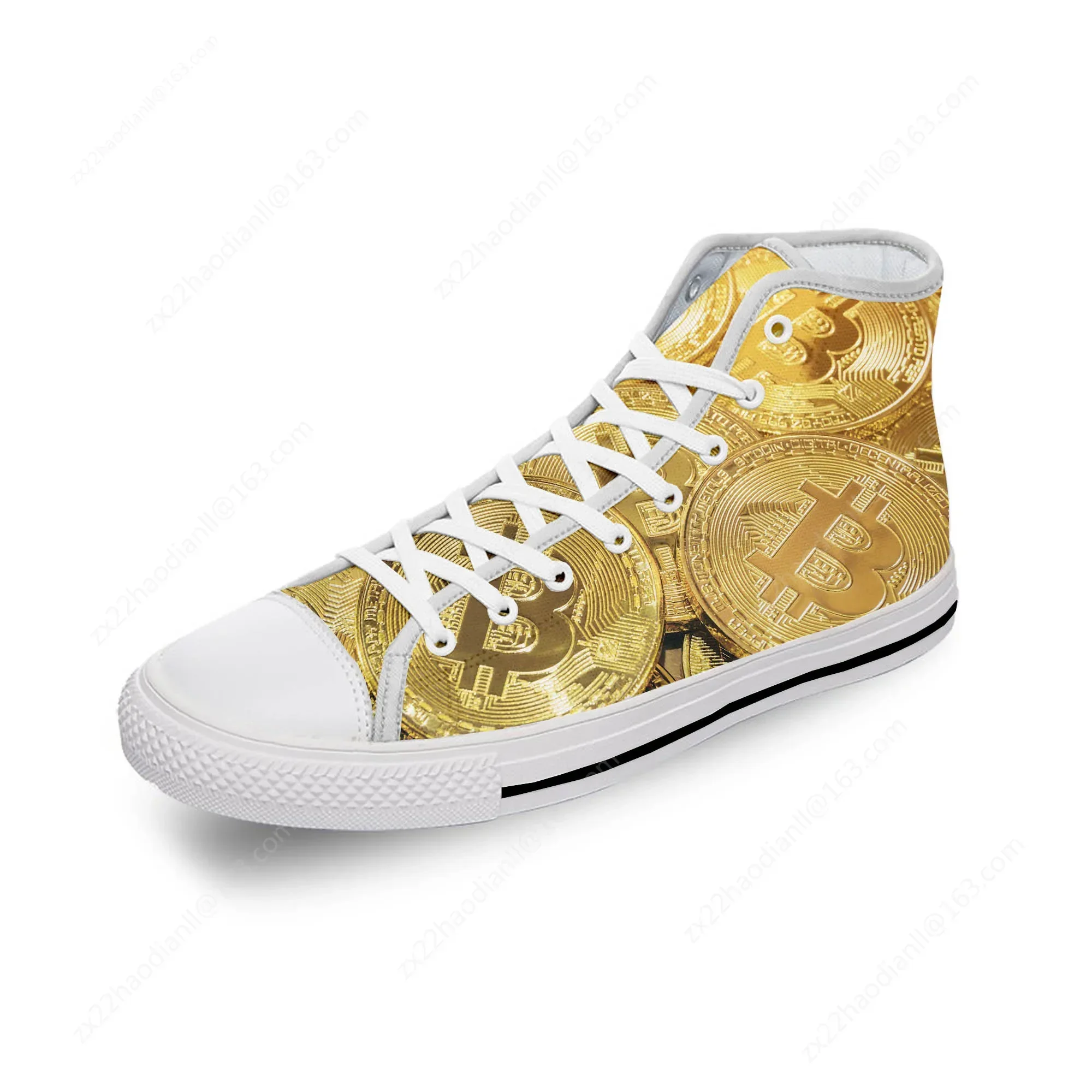 Dogecoin Doge Coin Bitcoin Cryptocurrency Cartoon Casual Cloth Shoes High Top Breathable Lightweight 3D Print Men Women Sneakers