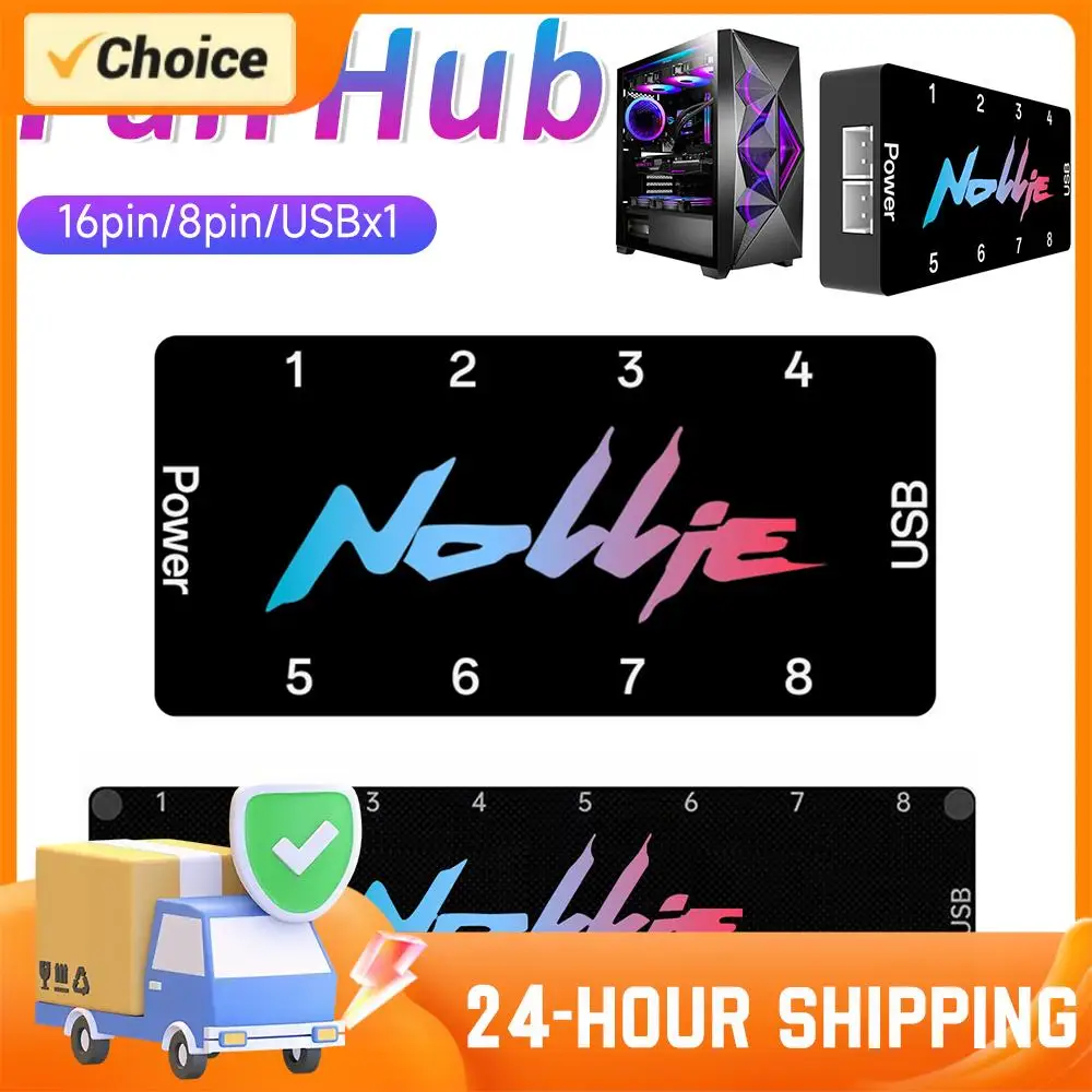 5V 3-Pin ARGB Independent Addressable Controller 5V ARGB Controller 8/16 Way ARGB Fan Hub for Extended Motherboard Interface