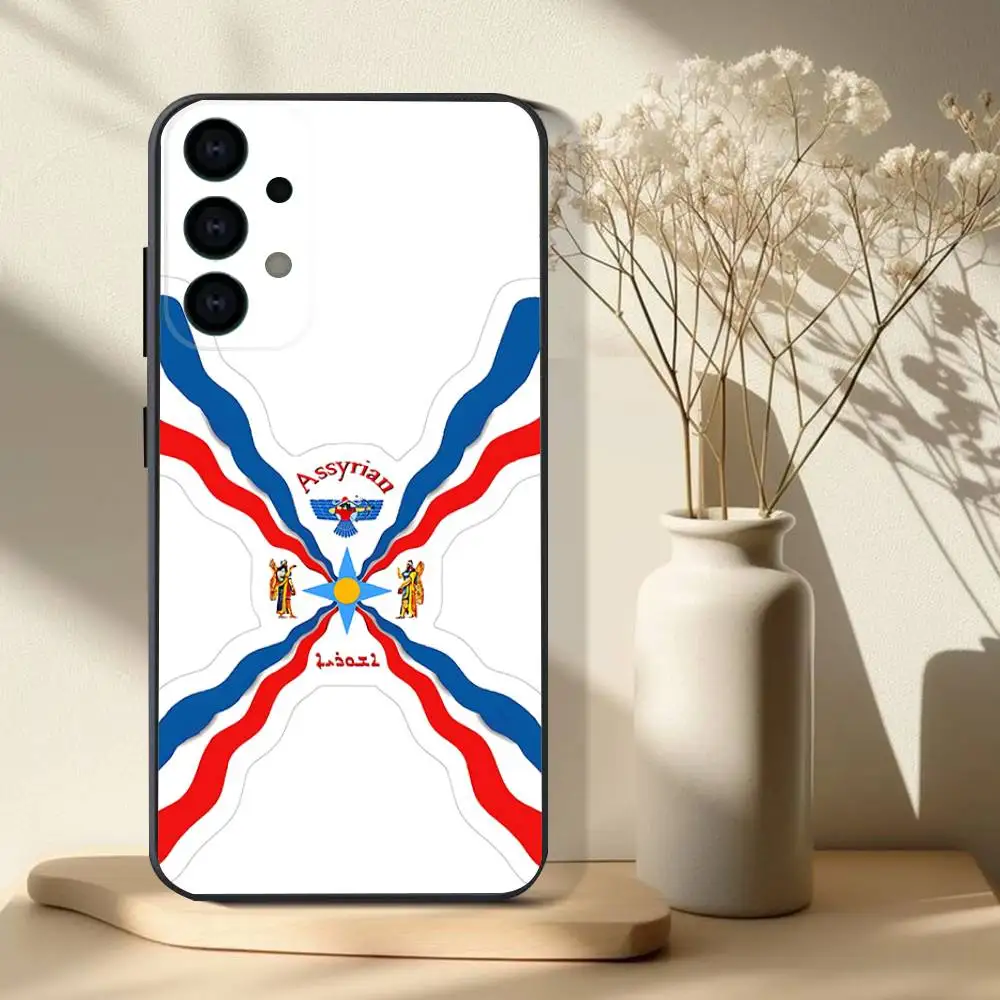 Coque de téléphone avec drapeau assyrien A, étui souple noir pour Samsung S 25,24,23,22,30,21,10,9,Ultra,Plus,Lite,FE,4,5G