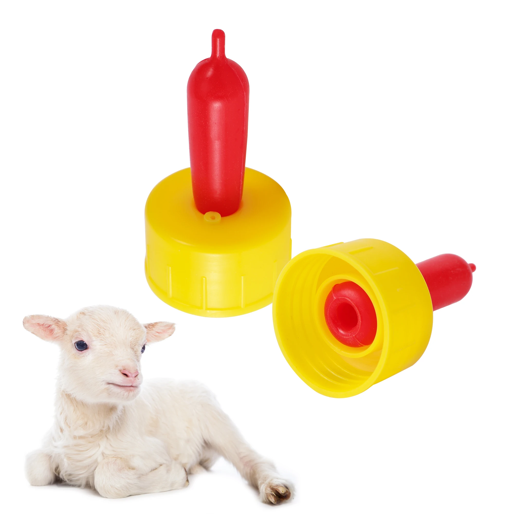 10 Pcs Goat Soft Nipple Pet Special Silicone Baby Milk Mouth Small Animal Lamb Feeding Bottle Sheep Coke Bottle Red Nipple