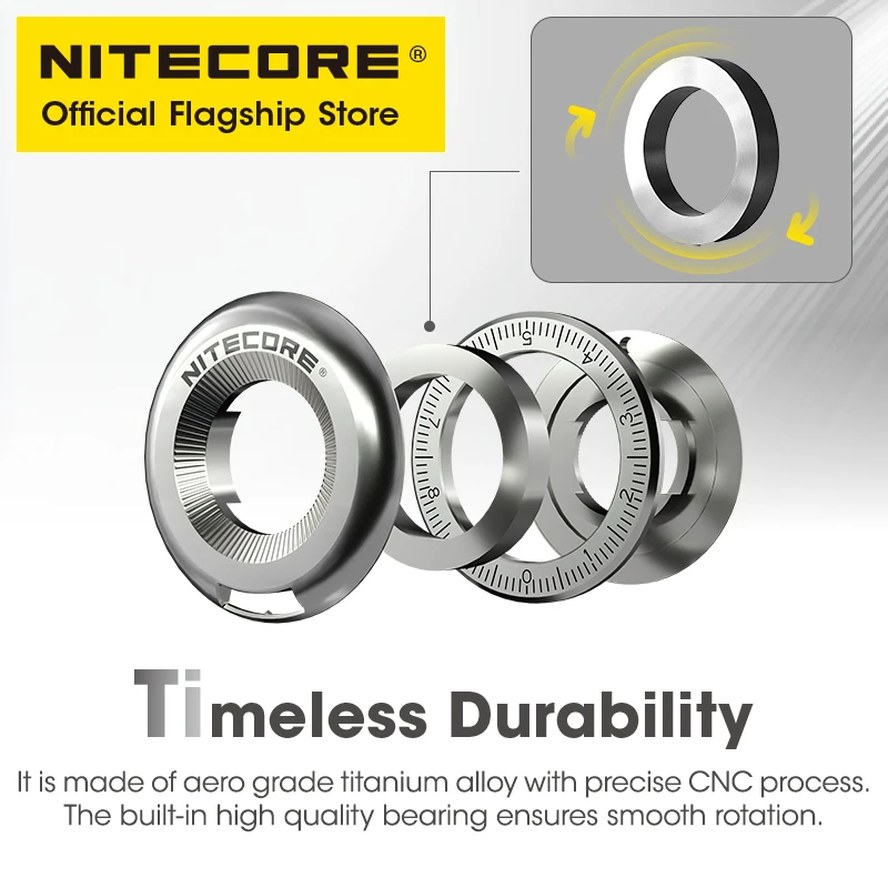 Nitecore Halo 10 Titanium Curve Measure Ring Mini 16g Lightweight Portable EDC Fidget Toy Pendant for Outdoor Home
