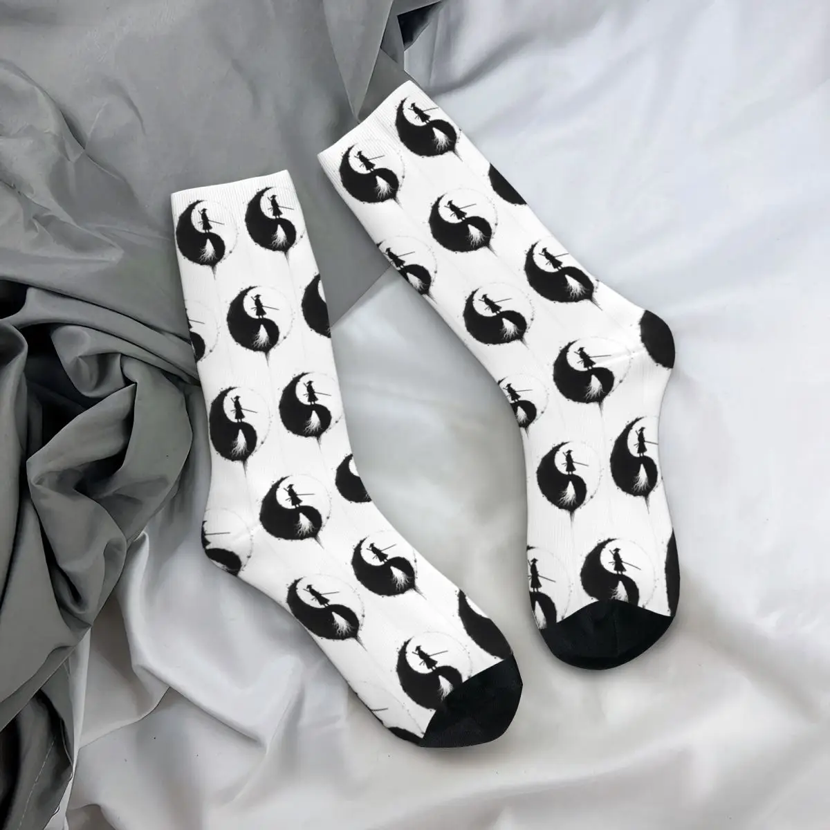 Calcetines Yin y Yang Harajuku medias absorbentes del sudor calcetines largos para todas las estaciones accesorios para regalo de cumpleaños Unisex