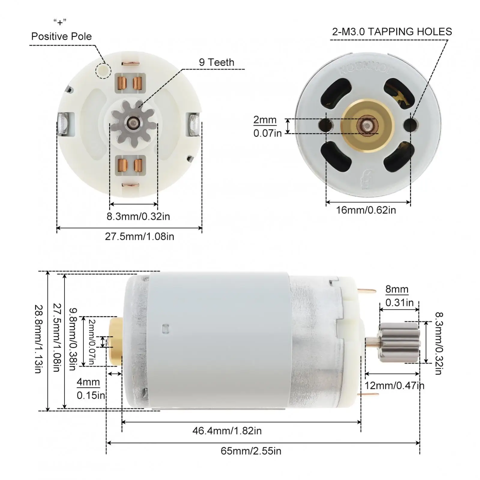 For Johnson Electronic Throttle Control Motor DC12V 9 Teeth DC Motors for Automobile, Throttle Control Motor 993647060/73541900