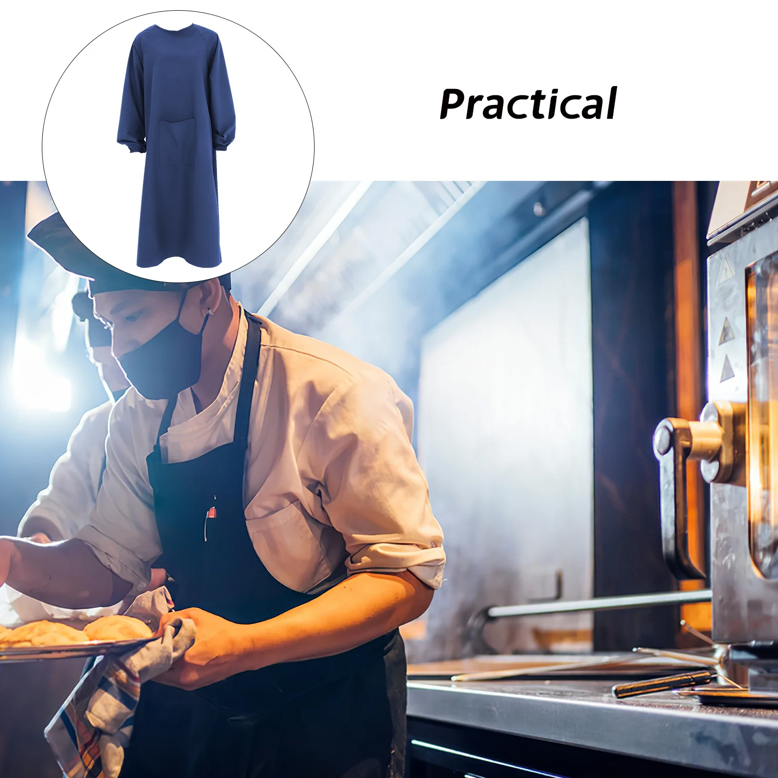 مريلة واقية مقاومة للماء ومضادة للزيوت وأكمام طويلة وجيب للمطبخ والطبخ والتنظيف والمختبر والعمل والبستنة والشواء للرجال #5