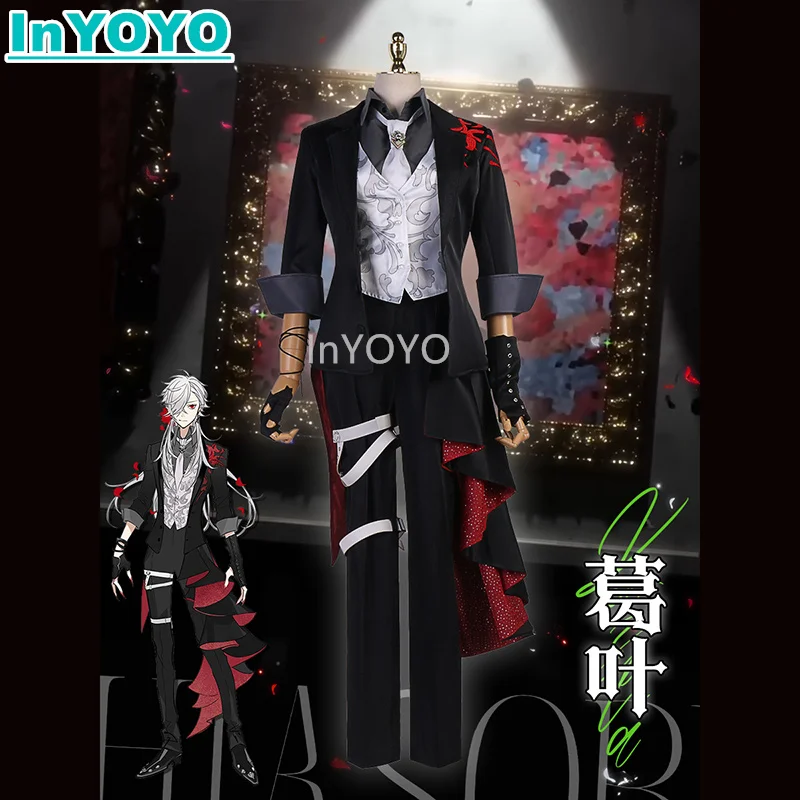 InYOYO Kuzuha Kanae Cosplay Costume Vtuber Nijisanji ChroNoiR Handsome Uniform Suit Halloween Party Role Play Outfit Unisex 2023