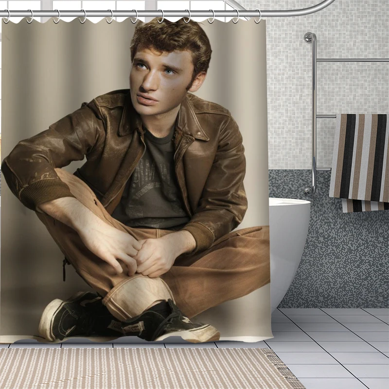 Custom Funny Johnny Hallyday Shower Curtain Waterproof Bathroom Polyester Fabric Bathroom Curtain With Hooks 0826