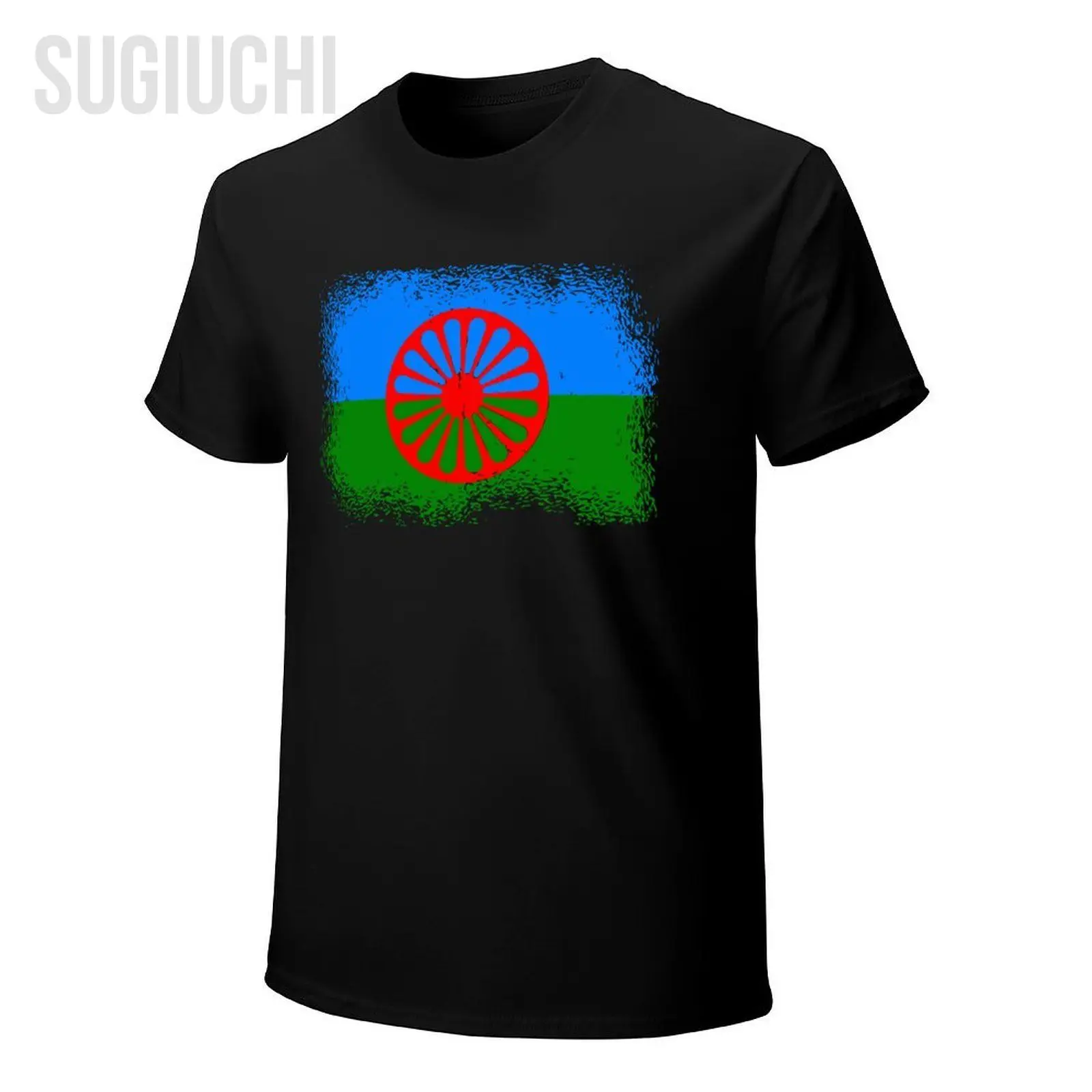 Unisex Men Romani Gypsy Flag Tshirt Tees T Shirts Women Boys 100% Cotton T-Shirt