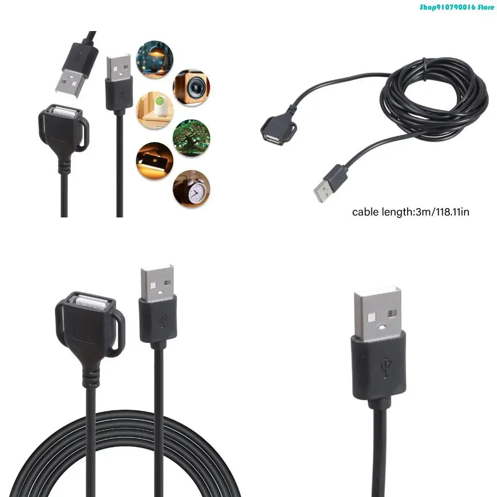 N2UB 3 Meter USB Extension Cord For Portable Fan LED Lights 5V