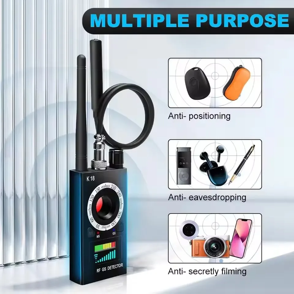 Wireless RF Signal Detector Bug GSM GPS Tracker Anti Candid Camera Finder Camera Infrared Scanner AI Standby Automatic Detection